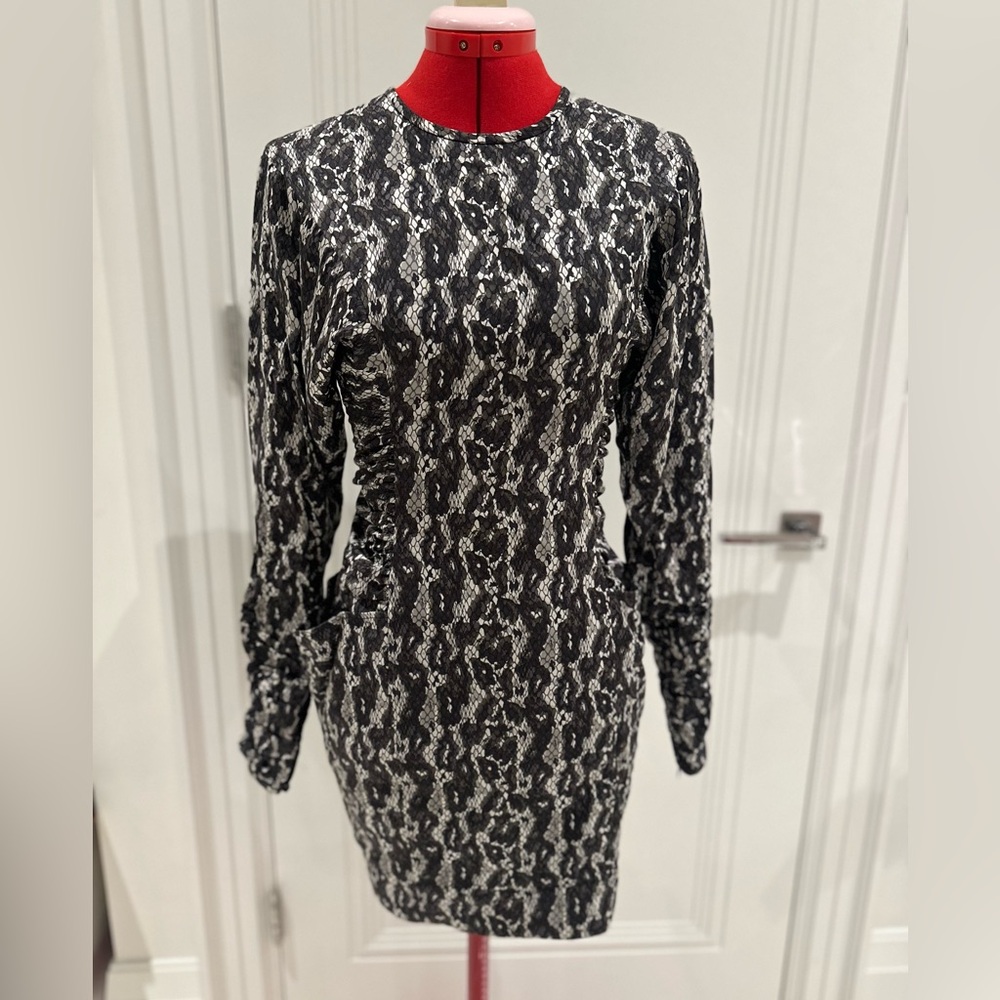 Jill Stuart Snake Print Long Sleeve Midi Dress